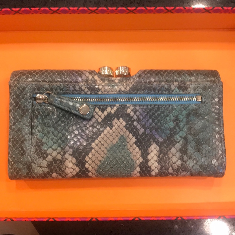 🐍Ted Baker Leather wallet blue/green snakeskin🐍 - Picture 4 of 7
